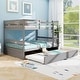 preview thumbnail 2 of 8, Costway Full over Full Bunk Bed Platform Wood Bed with Trundle &