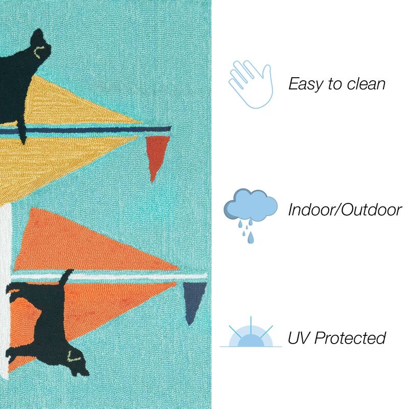 Liora Manne Frontporch Sailing Dog Indoor/Outdoor Rug - 2' x 5'