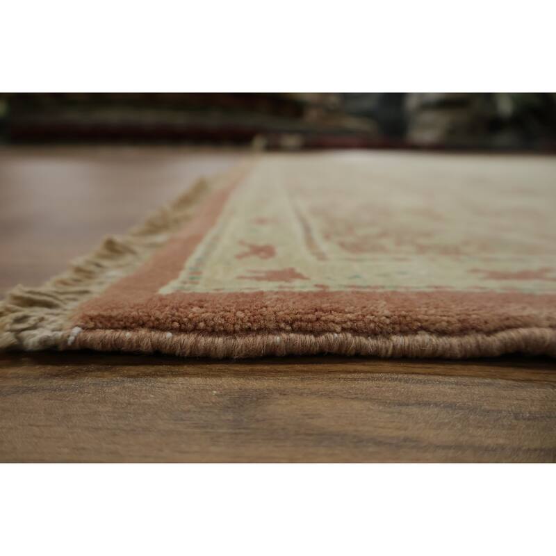 Hand Knotted Oriental 100% Wool Carpet Traditional All-Over Green Ziegler Area Rug - 8' 9'' X 5' 11''