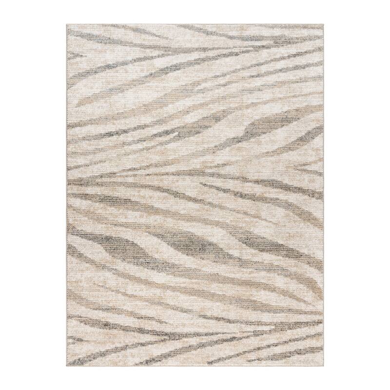 Gertmenian Winsor Modern Neutral Abstract Polypropylene Indoor Area Rug Collection - 6' 6" x 9' 6" - Harar - Runner/Rectangle