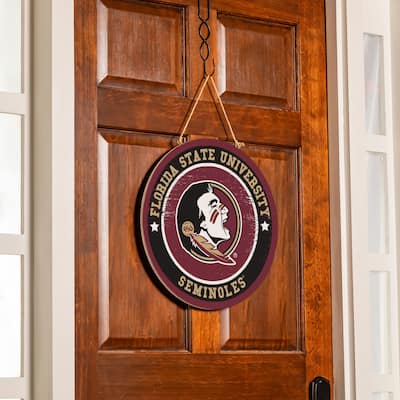 Florida State University Wooden Door Decor Wall Sign - Multi-Color