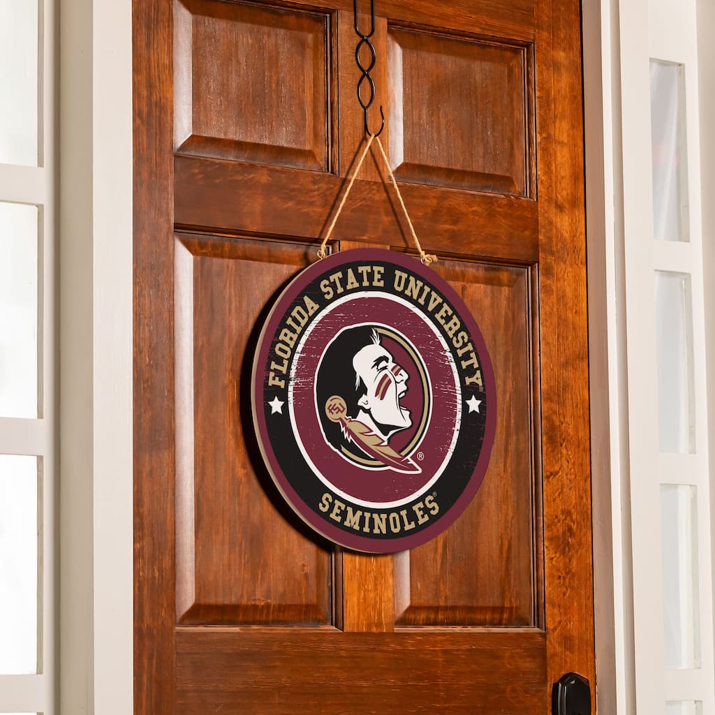 Florida State University Wooden Door Decor Wall Sign - Multi-Color
