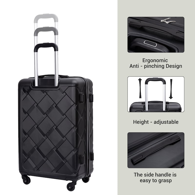 Hardshell Suitcase with Spinner Wheels ABS Luggage Sets Lightweight Durable Suitcase