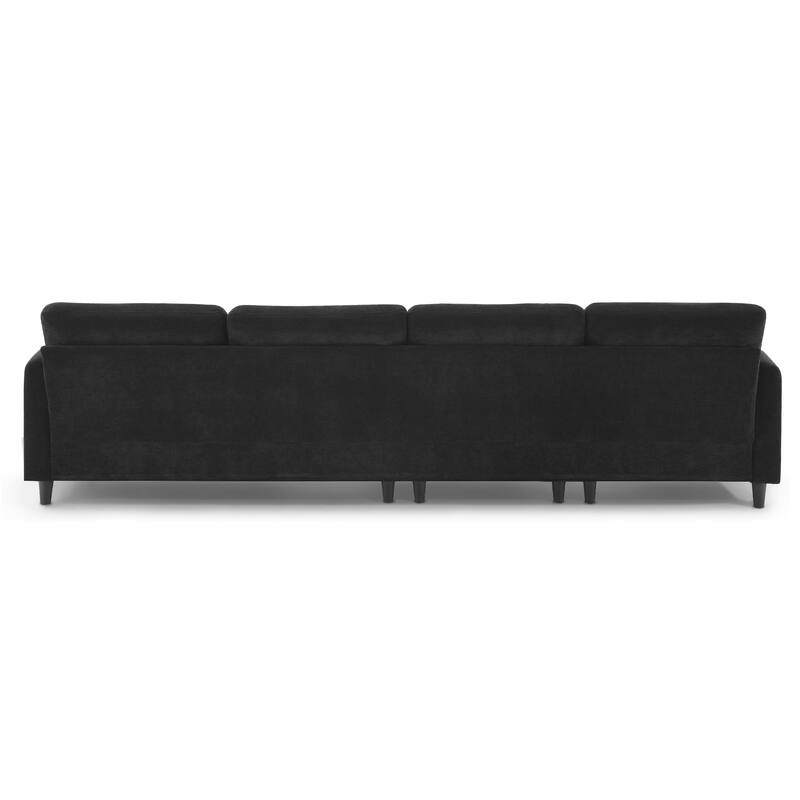 Convertible Sectional Sofa,L-Shaped Reversible Couch Set With Free Pillows,5 Seat Cloud Chenille Indoor Furniture With Ottoman