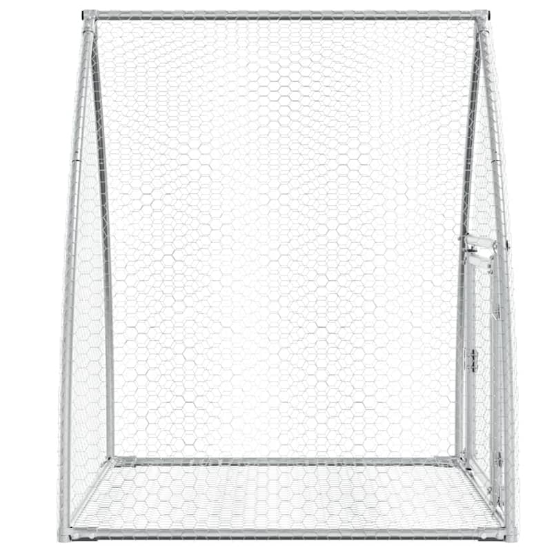 vidaXL Rabbit Hutch Bunny House Animal Enclosure Silver Galvanized Steel