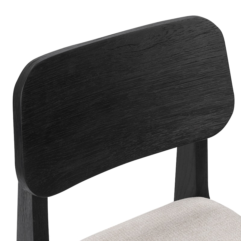 Classic Home Deavon Set of 2 Oak Wood Dining Chair in Black