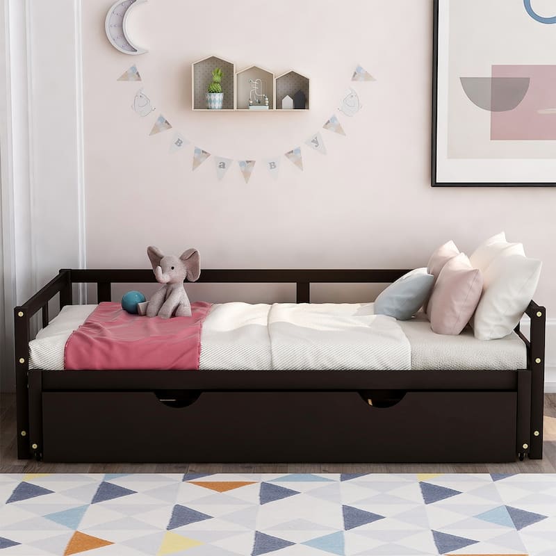 Merax Twin/King Expandable Sleeper Daybed with trundle