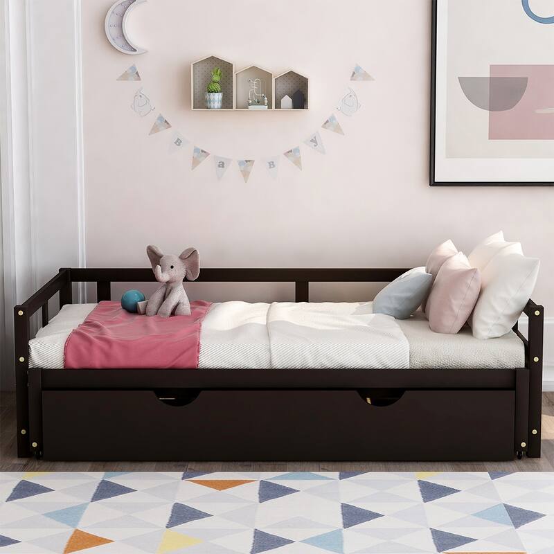 Merax Twin/King Expandable Sleeper Daybed with trundle