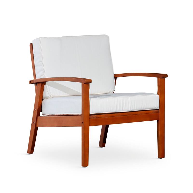 Deep Seat Eucalyptus Chair for Ultimate Relaxation and Outdoor Comfort - Red