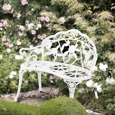 Patio 38.5 in. Cast Aluminum Park Bench