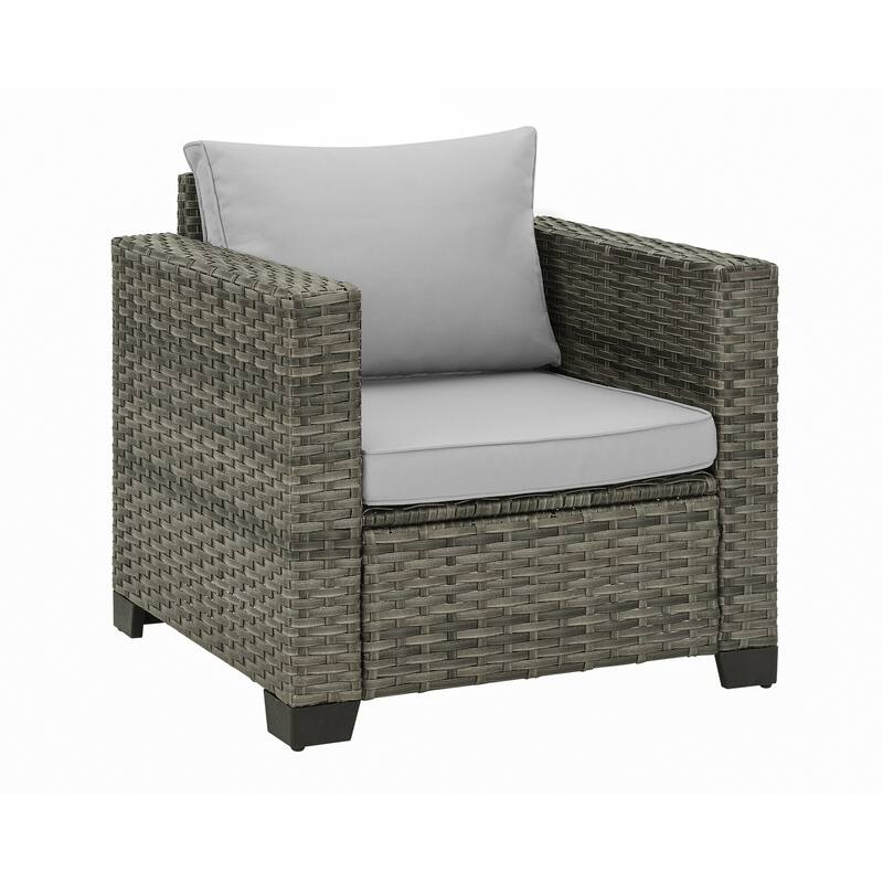 6 Pieces Patio Rattan Conversation Furniture Set with Coffee Table
