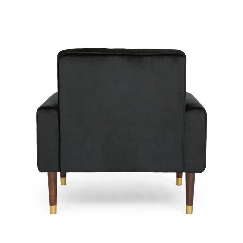 Roomfitters Accent Armchair with Tufted Back, Modern Upholstered Lounge Chair for Living Room, Bedroom and Study, Black