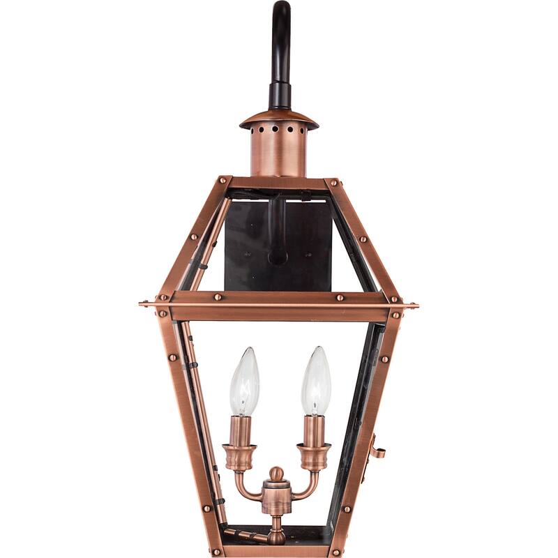 Rue De Royal 2-Light Outdoor Wall Lantern in Aged Copper