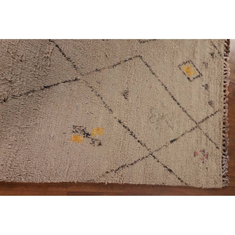 Geometric / Moroccan Style Area Rug Hand-Knotted Wool Carpet - 5'9" x 9'9"