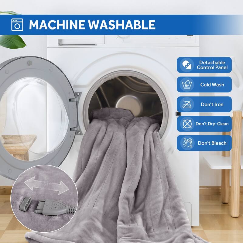 Heated Blanket Electric Throw Fast Heating Ultra Soft Warm Flannel
