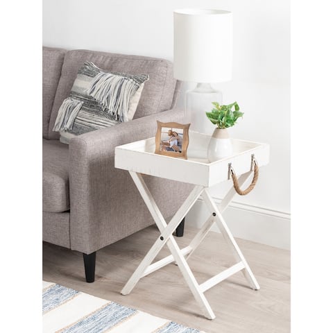 Kate and Laurel Bayville Wooden Tray Table - 17x17x24