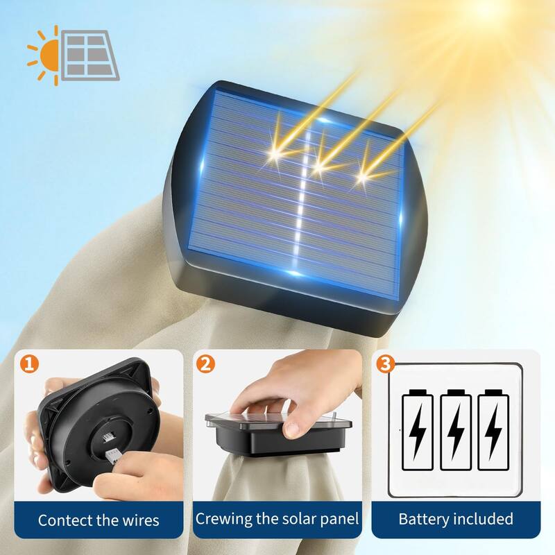 10 x 6.5 ft Solar Rectangular Patio Umbrella, with LED Lights