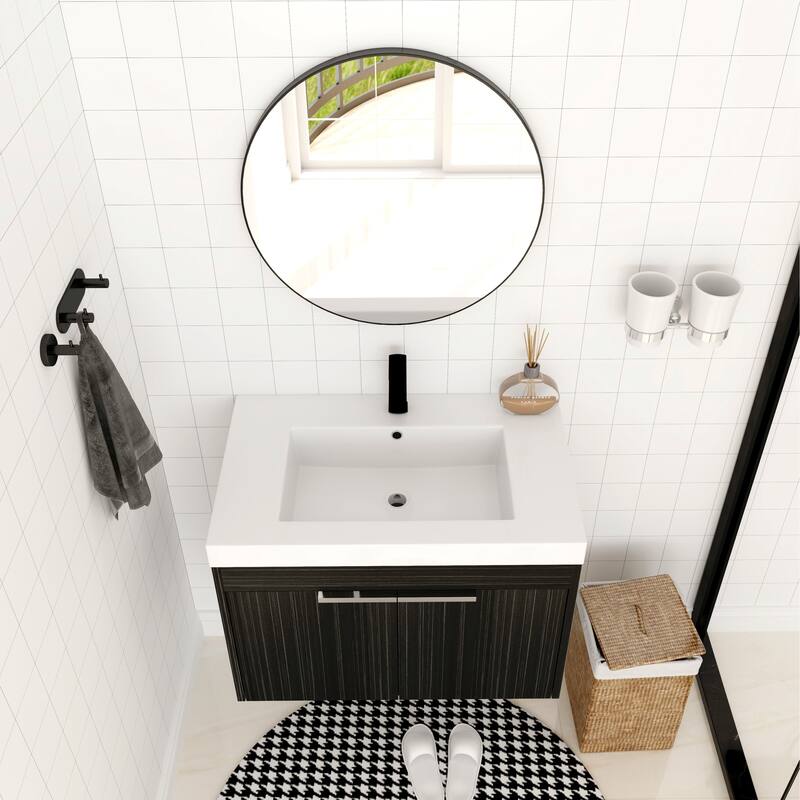 BNK 24"/30"/36" Single Sink Bathroom Vanity with Soft Close Door, Modern Floating Vanity