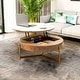 preview thumbnail 9 of 8, Modern Coffee Table, Lifting-top Round Coffee Table with Storage, Sintered Stone Top, Carbon Steel Legs