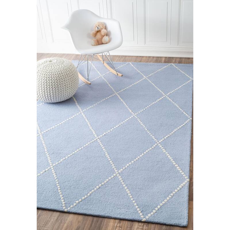 Nuloom Handmade Dotted Trellis Wool Kids Nursery Rug