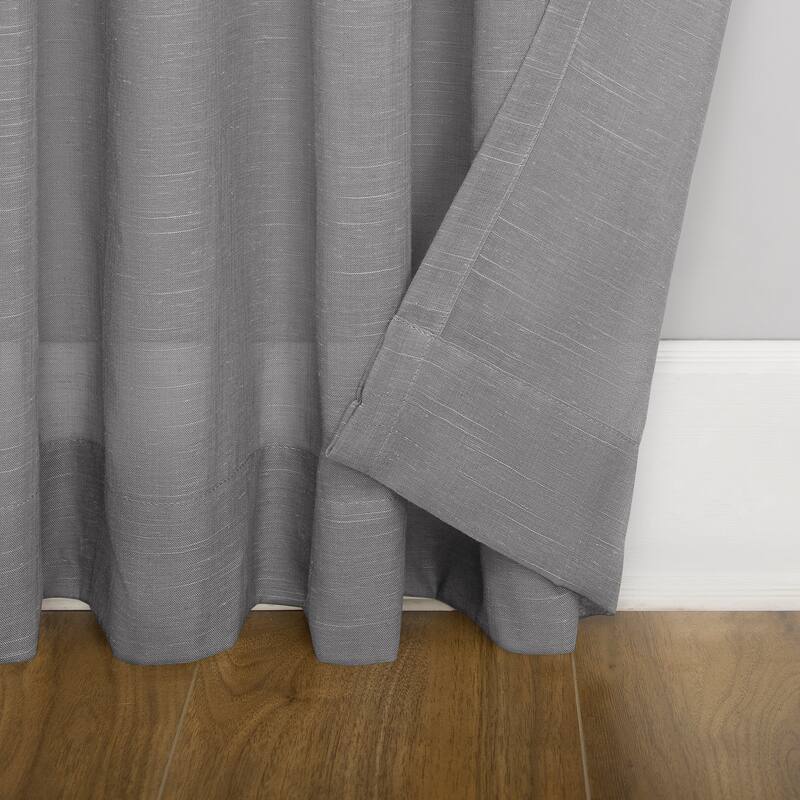 No. 918 Bethany Slub Textured Linen Blend Sheer Tie Top Curtain Panel, Single Panel Bed Bath