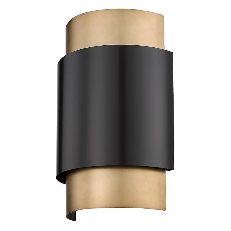 Harlech 2 Light Wall Sconce - Bronze + Rubbed Brass