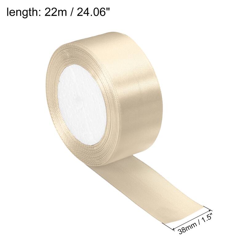 Satin Ribbon Double Face Crafts Roll for Party DIY Wrapping Decoration - Beige