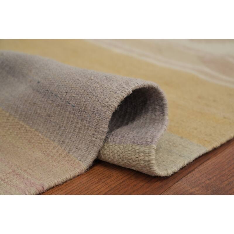 Hand Woven Oriental 100% Wool Carpet Southwestern Tribal Multi-Colored Kilim Area Rug - 8' 11'' X 5' 10''