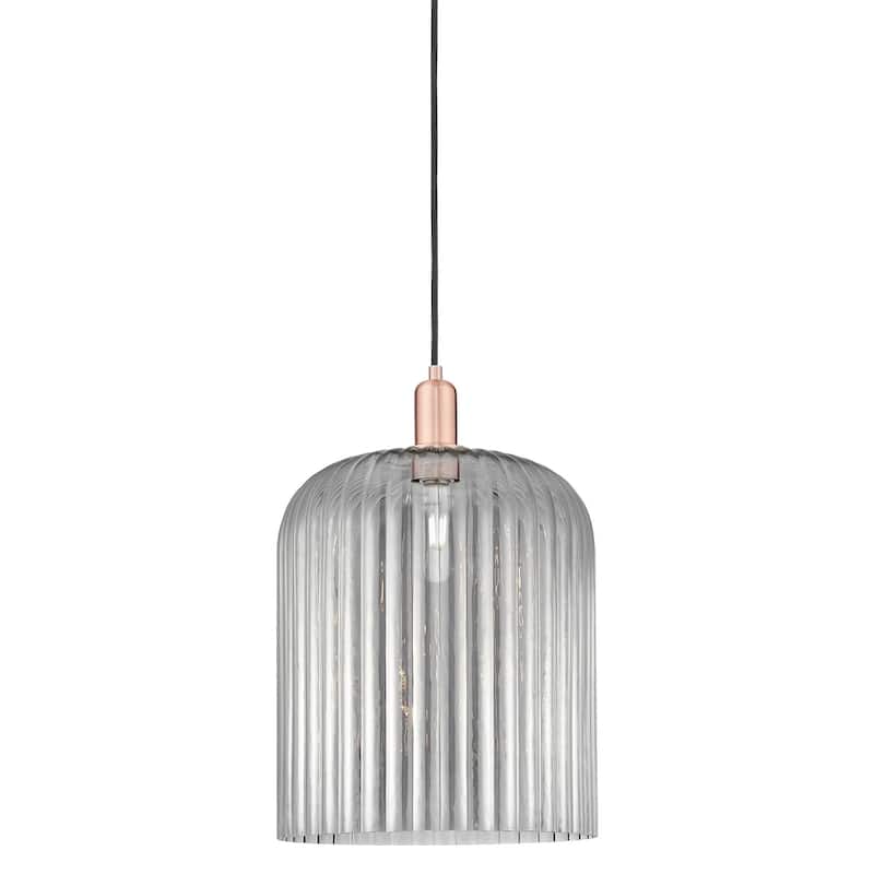 Innovations Lighting 716-1P-18-12 Bridal Veil Pendant Bridal Veil 12" - Antique Copper / Light Smoke