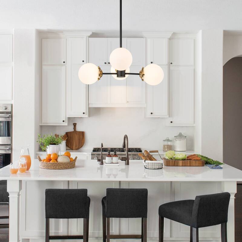 4/6-Light Modern Sputnik Globe Cluster Glass Chandelier for Dining Room