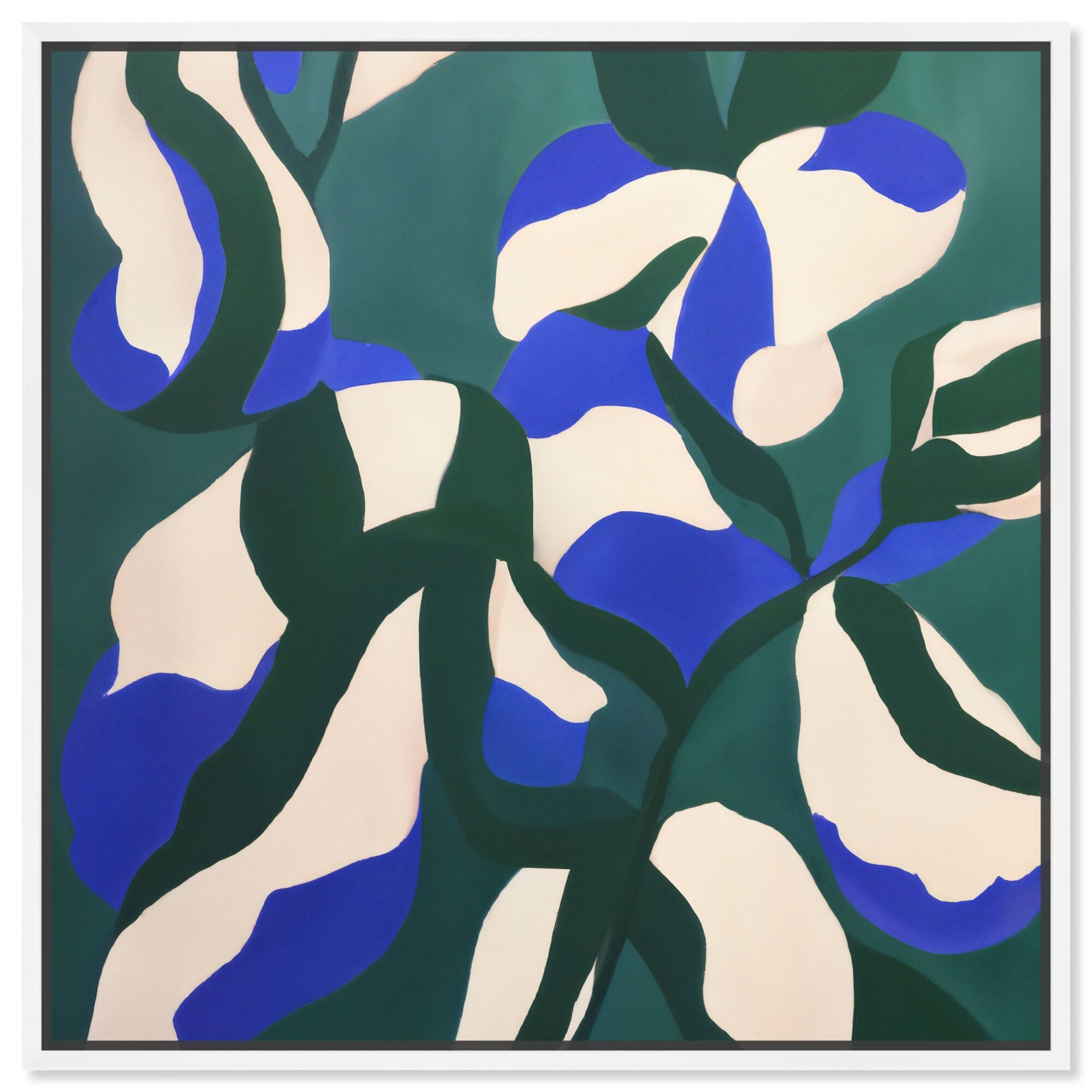 Floral Textile Canvas Retro Geometric Abstract Wall Art by Art Remedy