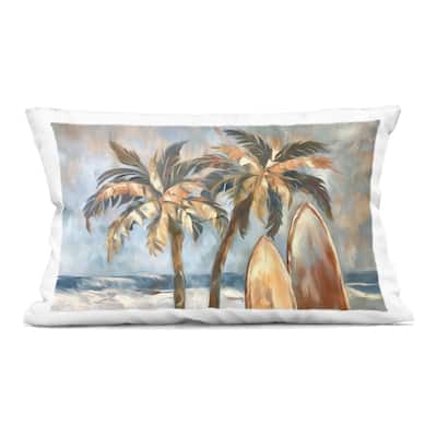 Stupell Warm Tropical Surfboards Decorative Printed Throw Pillow Design by Ramona Murdock