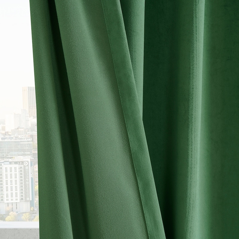Exclusive Fabrics Simply Velvet Grommet Room Darkening Curtains for Bedroom & Living Room Curtains Pair (2 Panels))