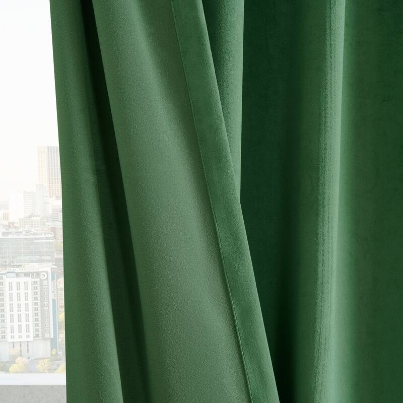 Exclusive Fabrics Simply Velvet Room Darkening Curtains 2 Panels Set - Velvet Window Curtains for Living Room & Bedroom