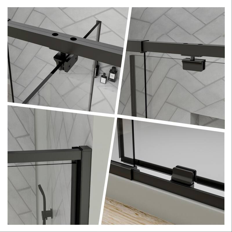 56-60" Bathtub Pivot Shower Screen Door - 60''x 71''