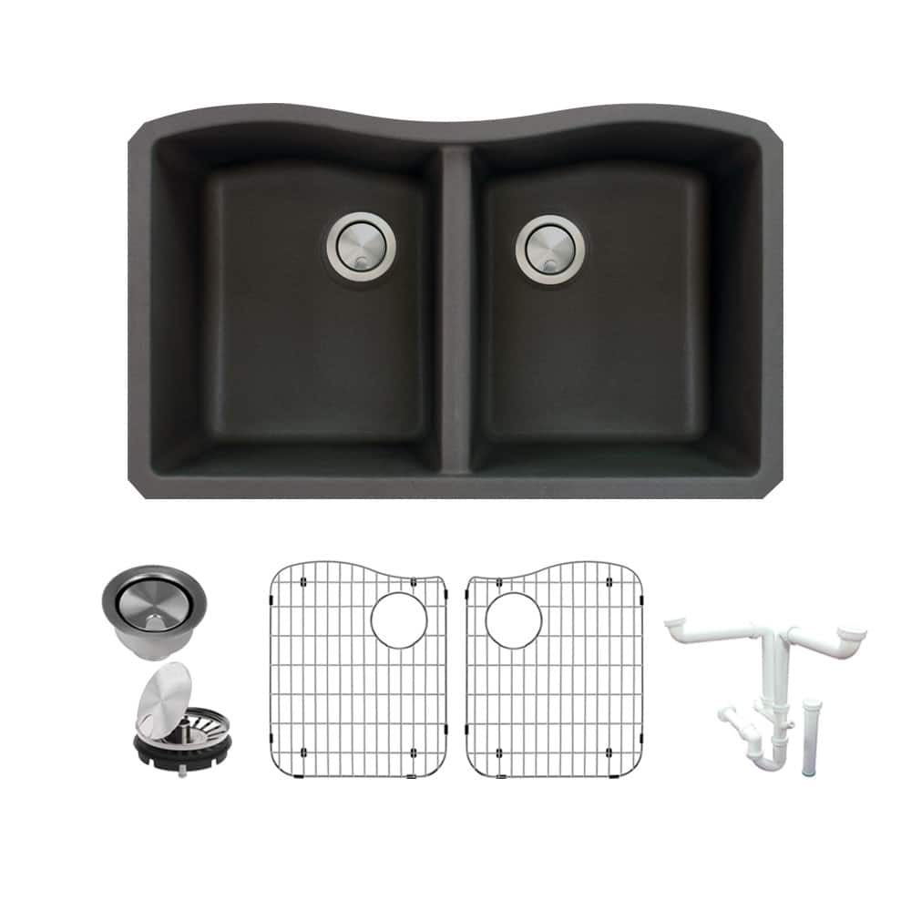 Transolid K-AUDE3219 Aversa 31-15/16" Undermount Double Basin Granite