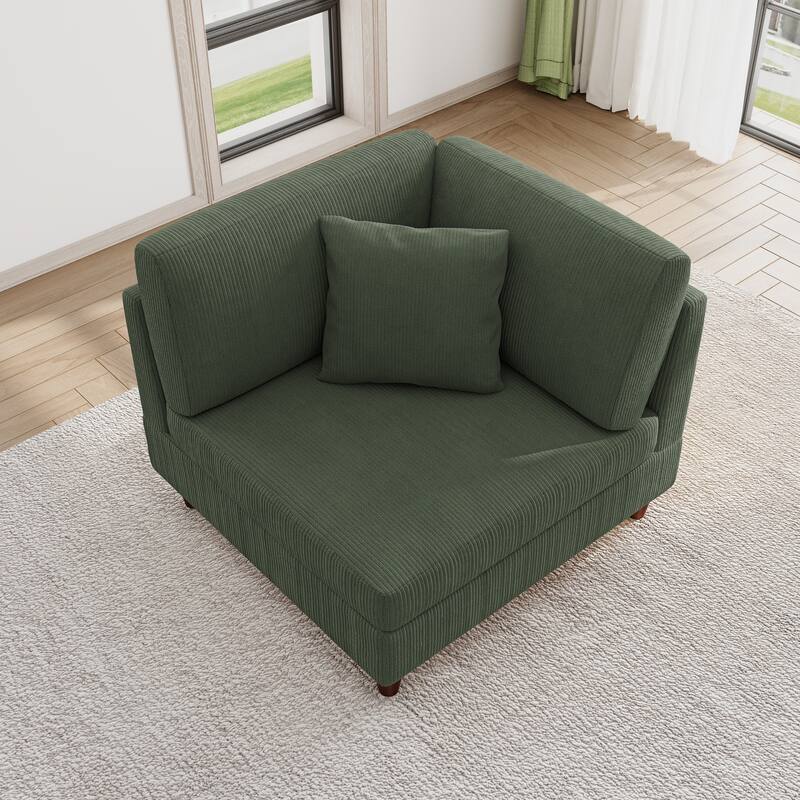 Modular Corduroy Armchair Sofa Accent Chair