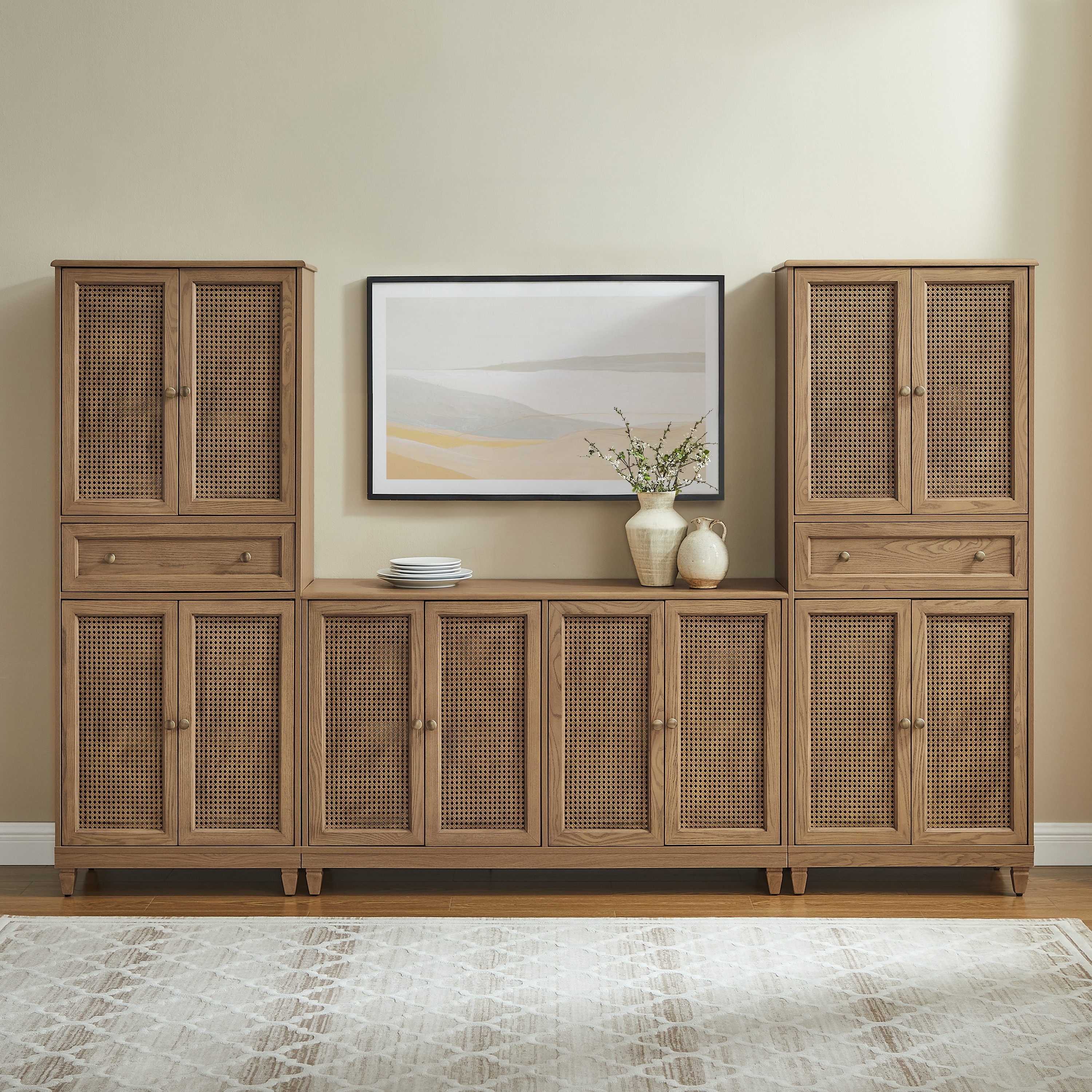 Crosley Katia 3-Piece Sideboard And Pantry Set - Overstock - 43544394