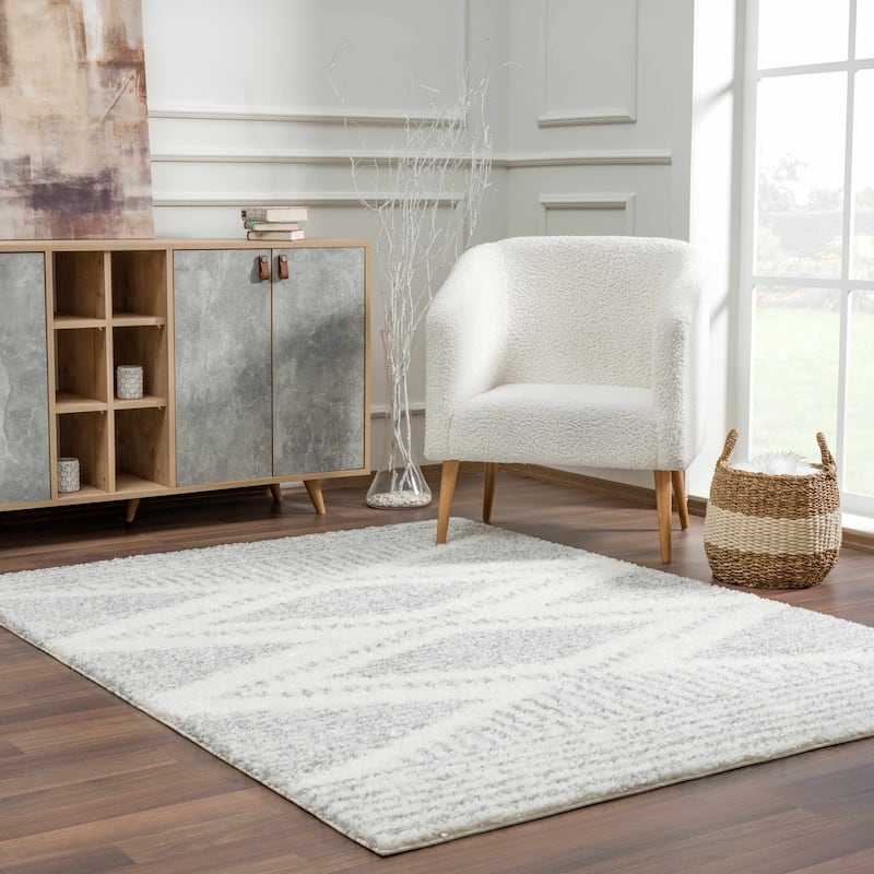 Hauteloom Lux Shag Collection Moroccan Farmhouse Shaggy High Plush Pile Area Rug