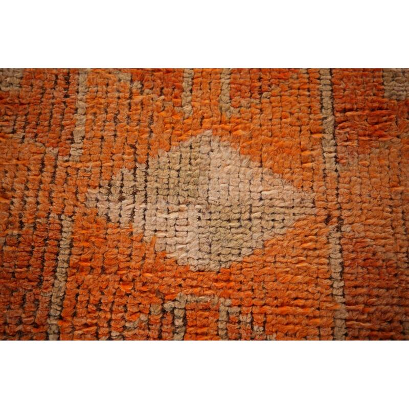 Transitional Oushak Vintage Runner Rug Handmade Wool Carpet - 3'6"x 9'9"