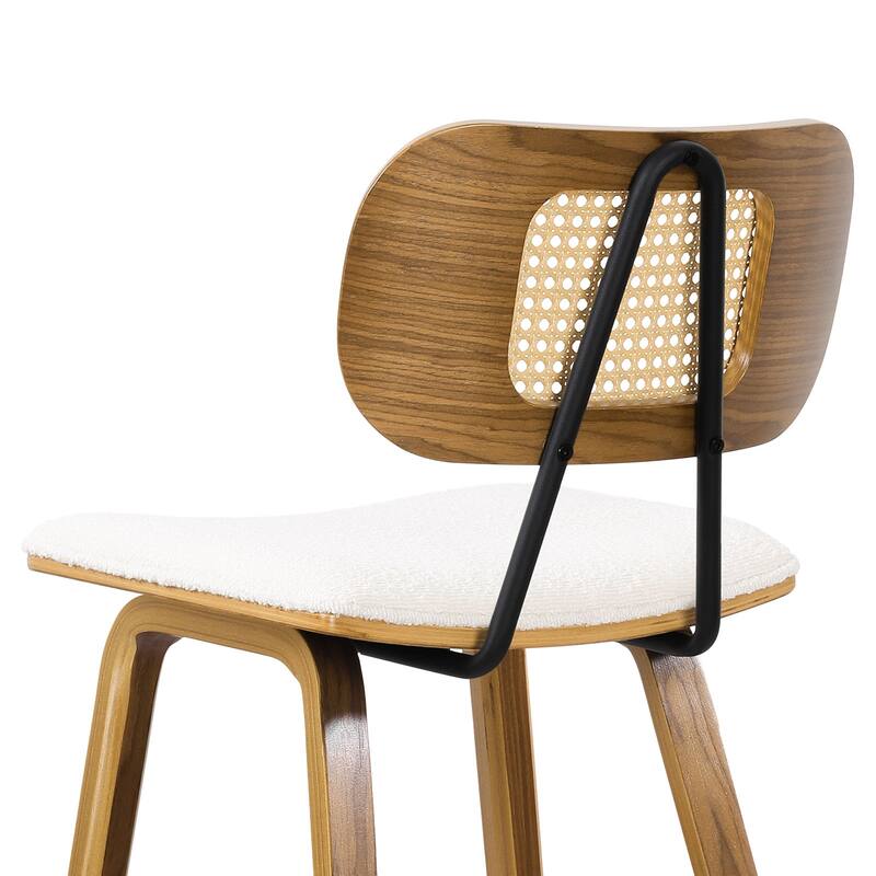 26" Upholstered Wood Counter Height Bar Stools - 17.7"W x 19.5"D x 35.1"H