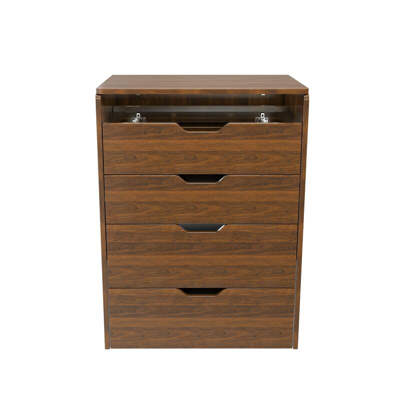 3-in-1 Flip Top Makeup Vanity with Lighted Mirror, Stool & Storage