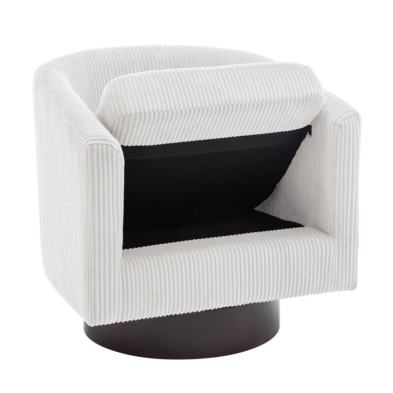 Modern Upholstered Barrel Chair Swivel Accent Chair for Living Room