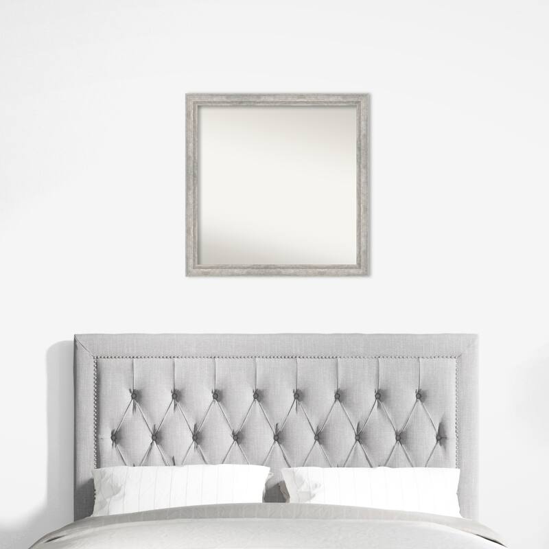 Angled Non-Beveled Wood Framed Wall Mirror