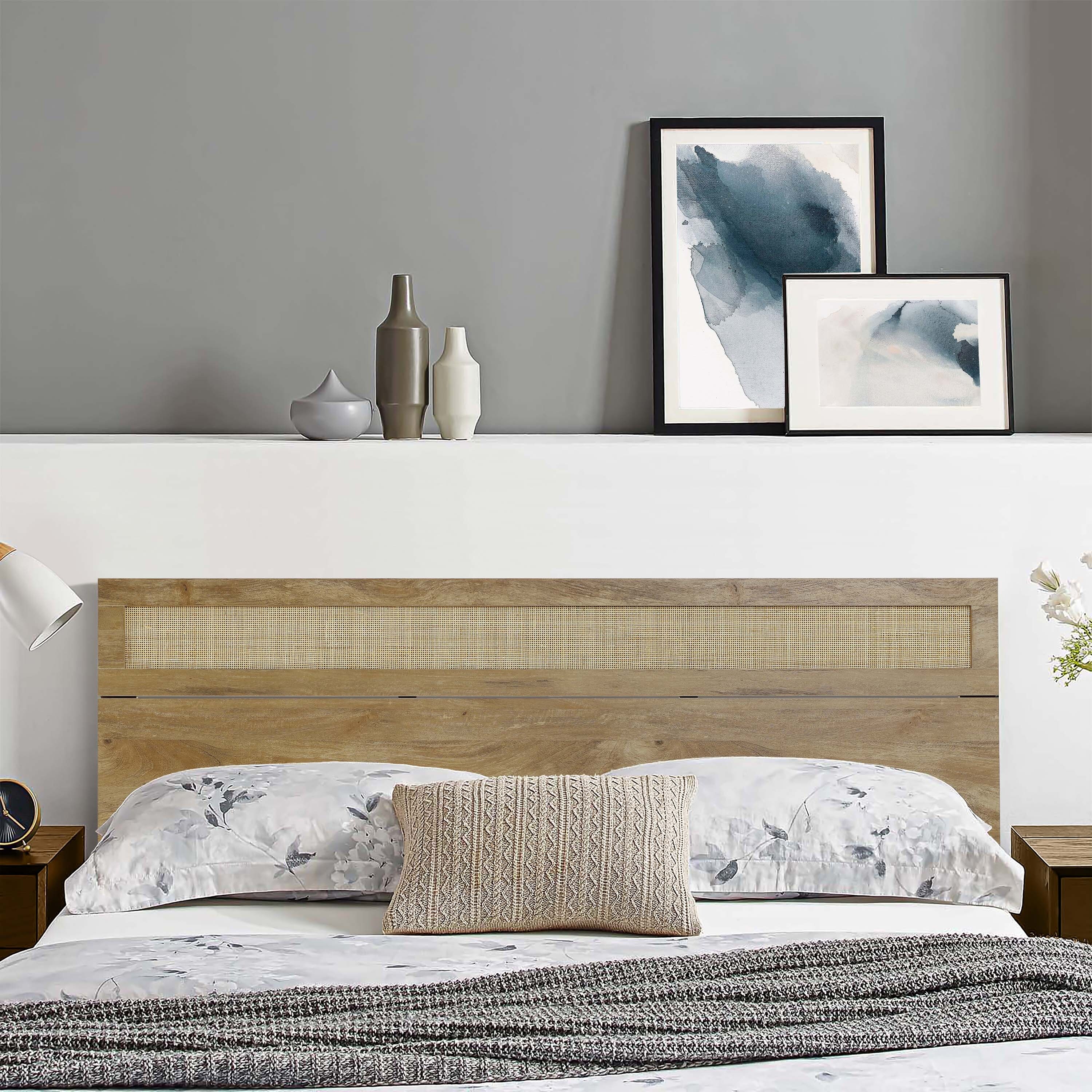 Oak wood outlet headboard queen