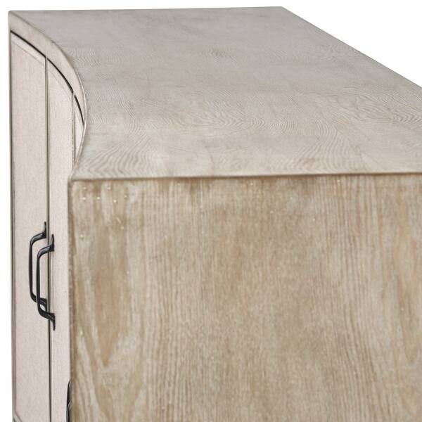 Light Brown Solid Wood Sideboard With 4 Fabric Covered Cabinet Doors Light Brown Solid Wood Sideboard With 4 Fabric Covered Cabinet Doors