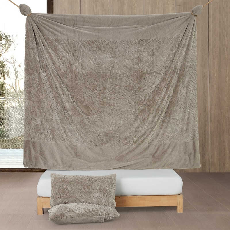 Faded Zebra - Coma Inducer® Oversized Comforter Set - Pepper Taupe Gray