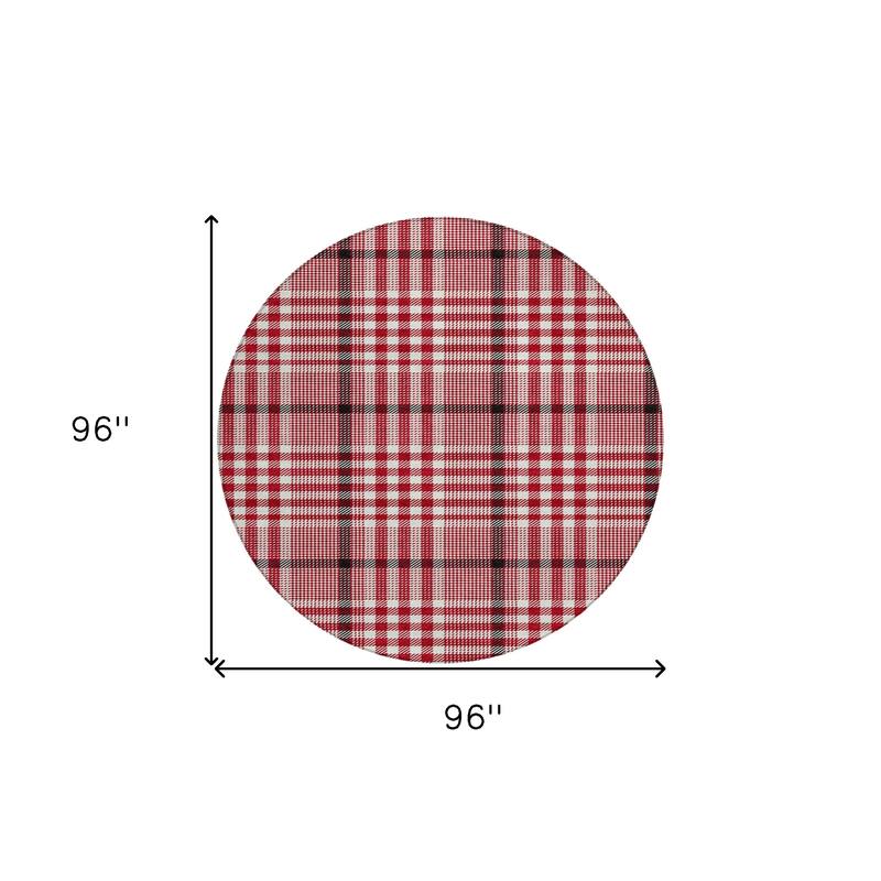 HomeRoots Plaid Transitional Rectangle Outdoor Rug