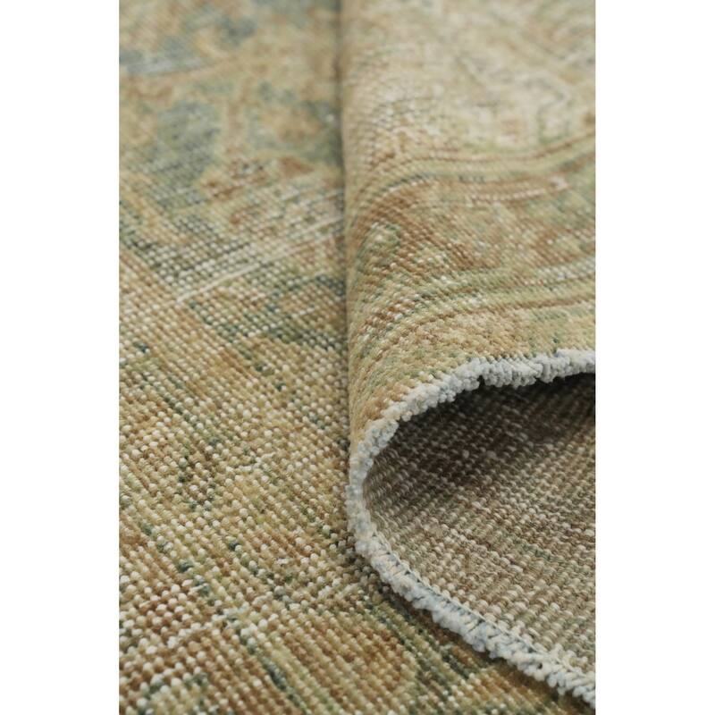 Hand Knotted Oriental 100% Wool Carpet Traditional Floral Navy Blue & Blues Mahal Runner Rug - 10' 11'' X 3' 7''