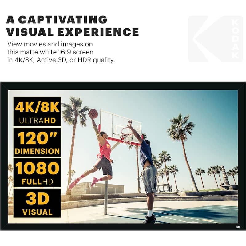 Kodak Fixed Frame Projector Screen with Velvet Frame & Wall Mount Kit